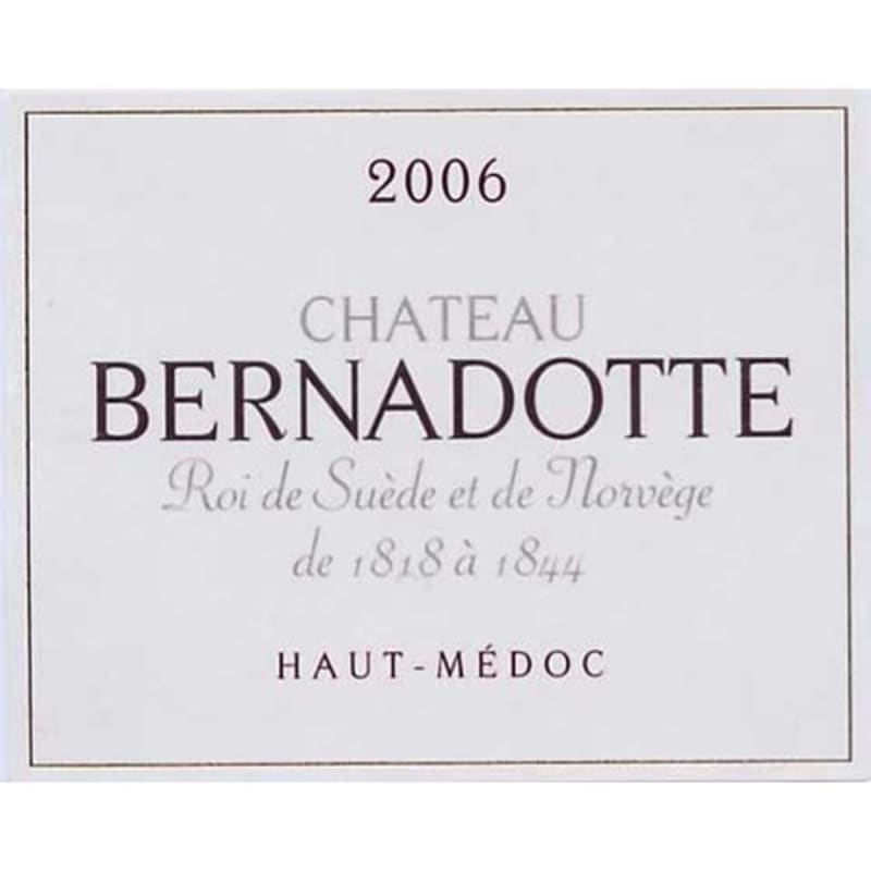 Chateau Bernadotte 2006 Front Label
