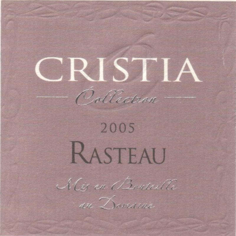 Domaine de Cristia Collection Rasteau 2005 Front Label