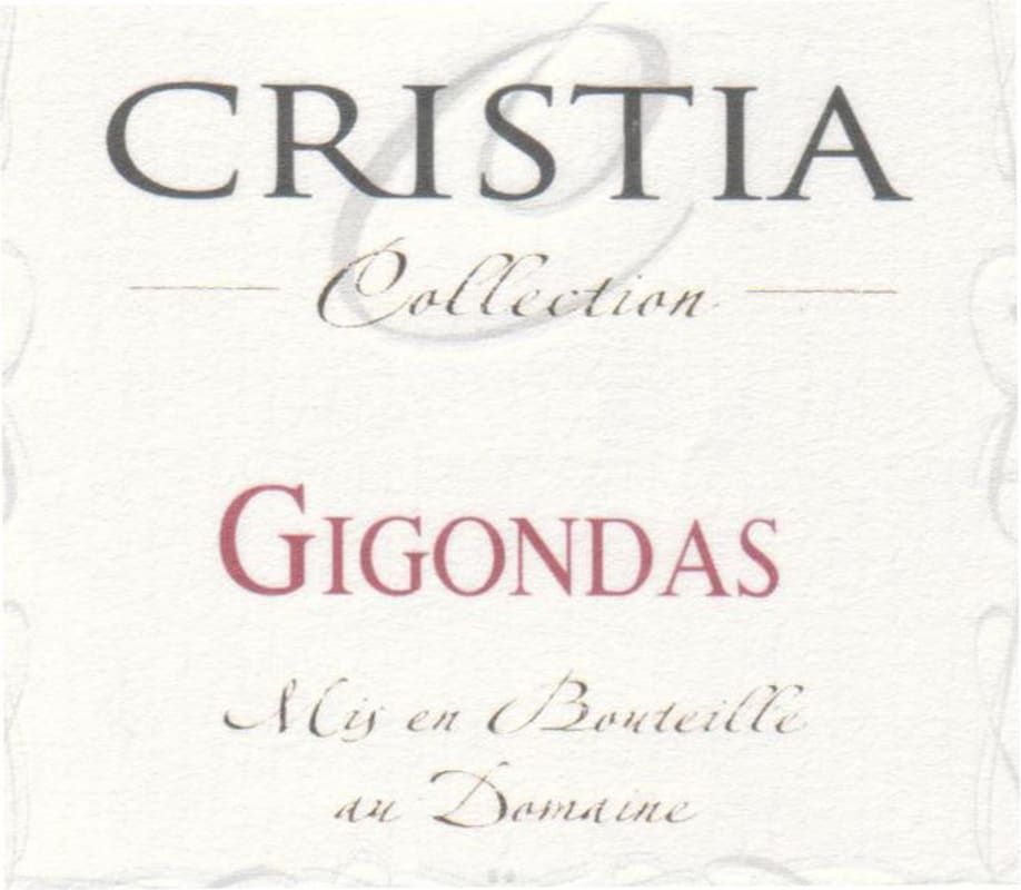 Domaine de Cristia Collection Gigondas 2007 Front Label