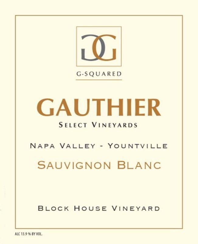 Gauthier Block House Vineyard Sauvignon Blanc 2013 Front Label