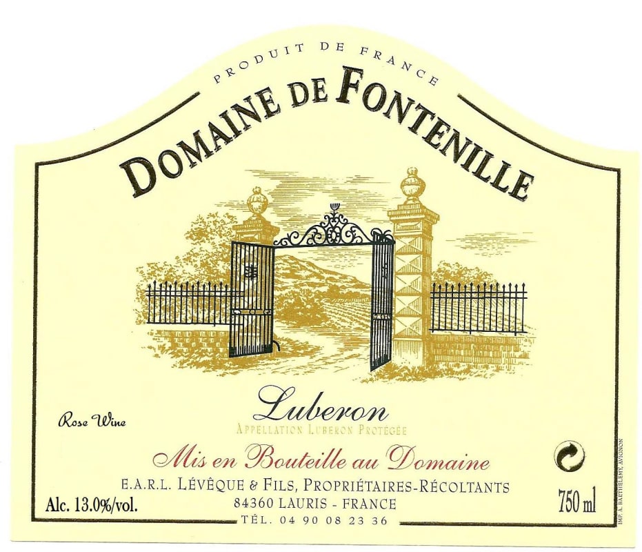 Dom. de Fontenille Luberon 2015 Front Label