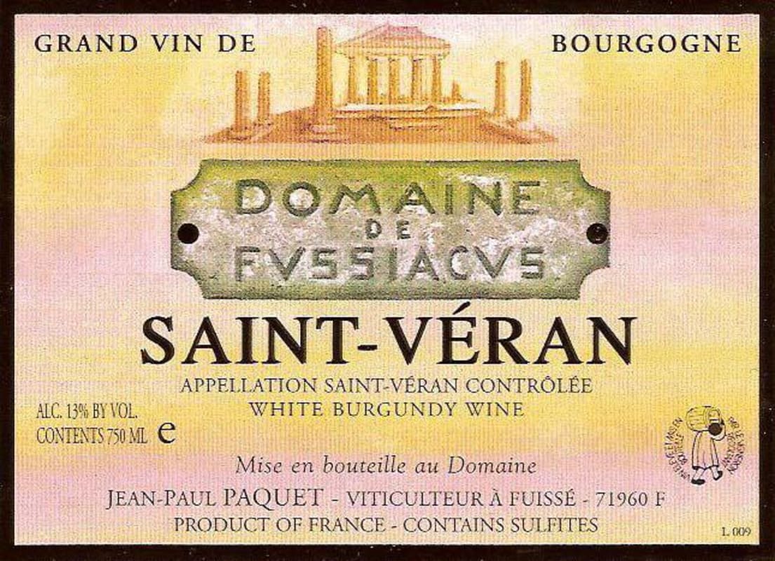 Dom. Fussiacus Saint-Veran Blanc 2010 Front Label