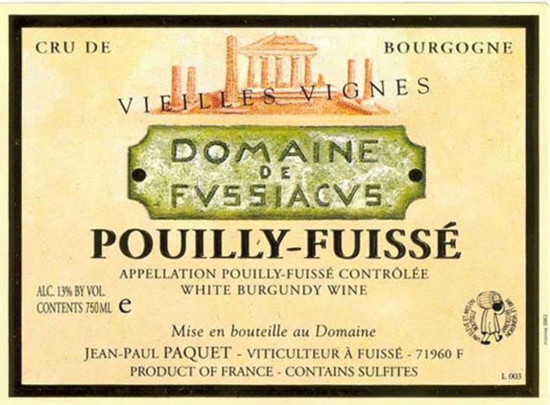 Dom. Fussiacus Pouilly-Fuisse Blanc 2013 Front Label