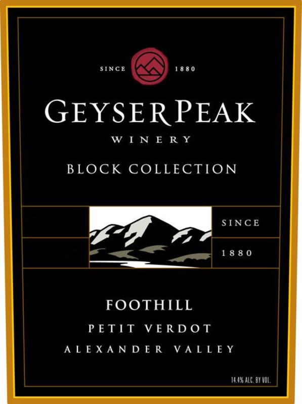 Geyser Peak Block Collection Foothill Petit Verdot 2012 Front Label
