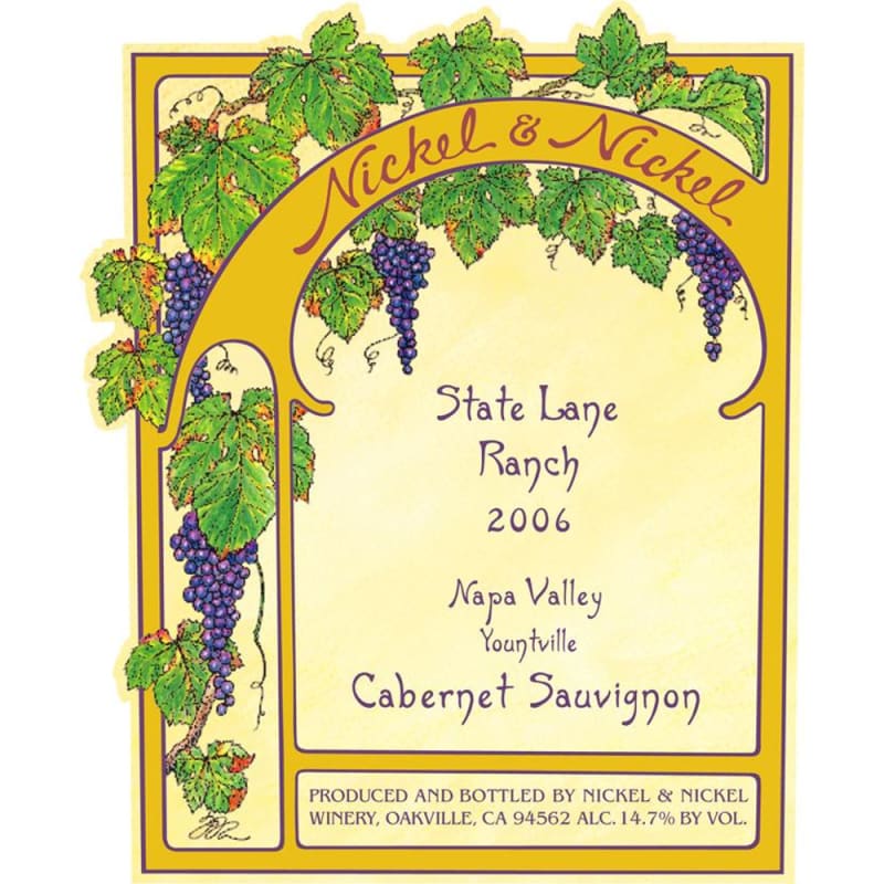 Nickel & Nickel State Lane Ranch Cabernet Sauvignon 2006 Front Label