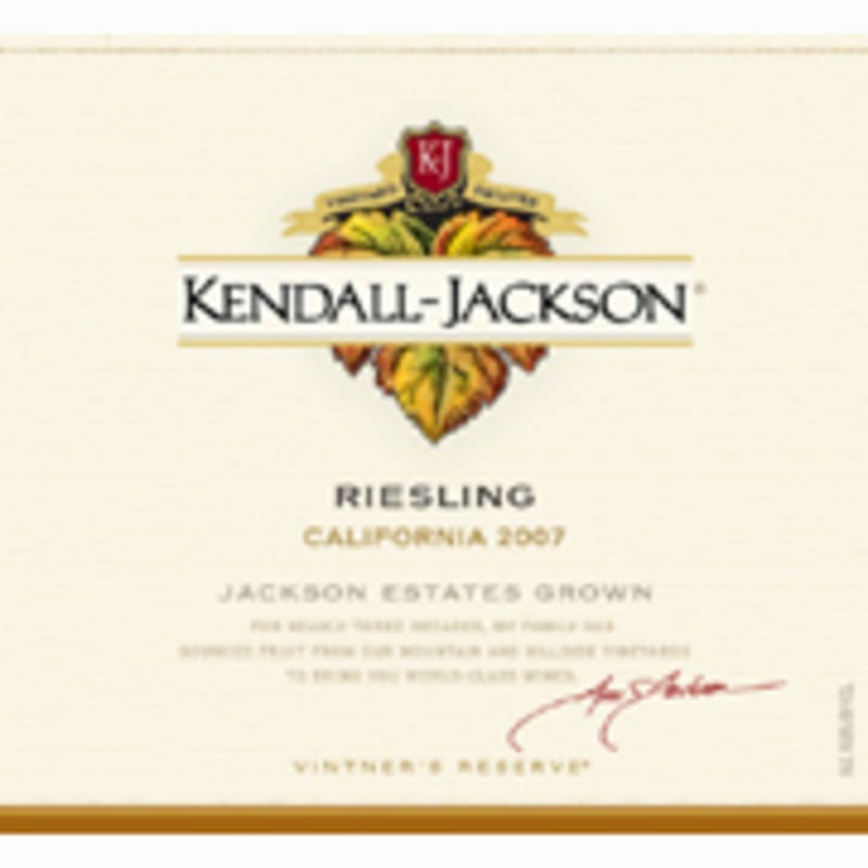 Kendall-Jackson Vintner's Reserve Riesling 2007 Front Label