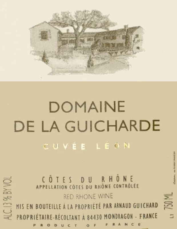 Domaine de la Guicharde Cotes du Rhone Cuvee Leon 2014 Front Label