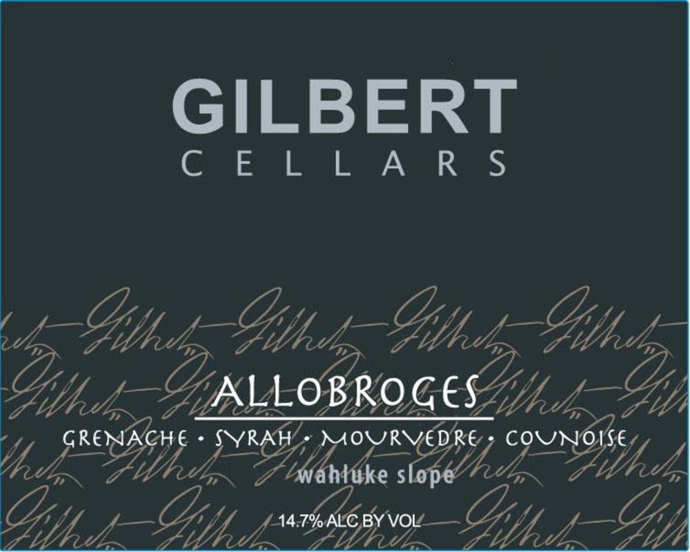 Gilbert Cellars Allobroges Red 2013 Front Label