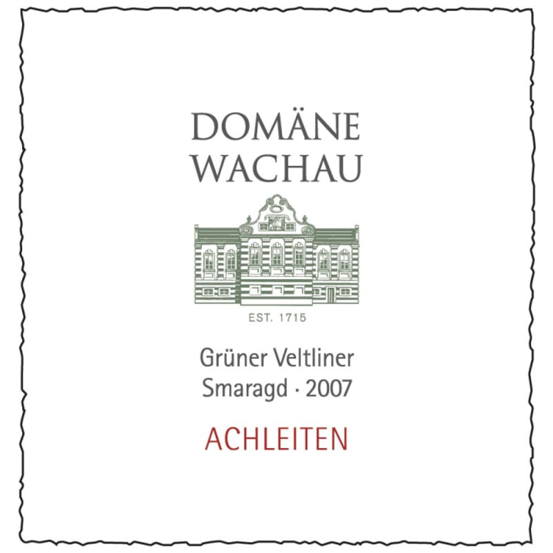 Domane Wachau Achleiten Smaragd Gruner Veltliner 2007 Front Label