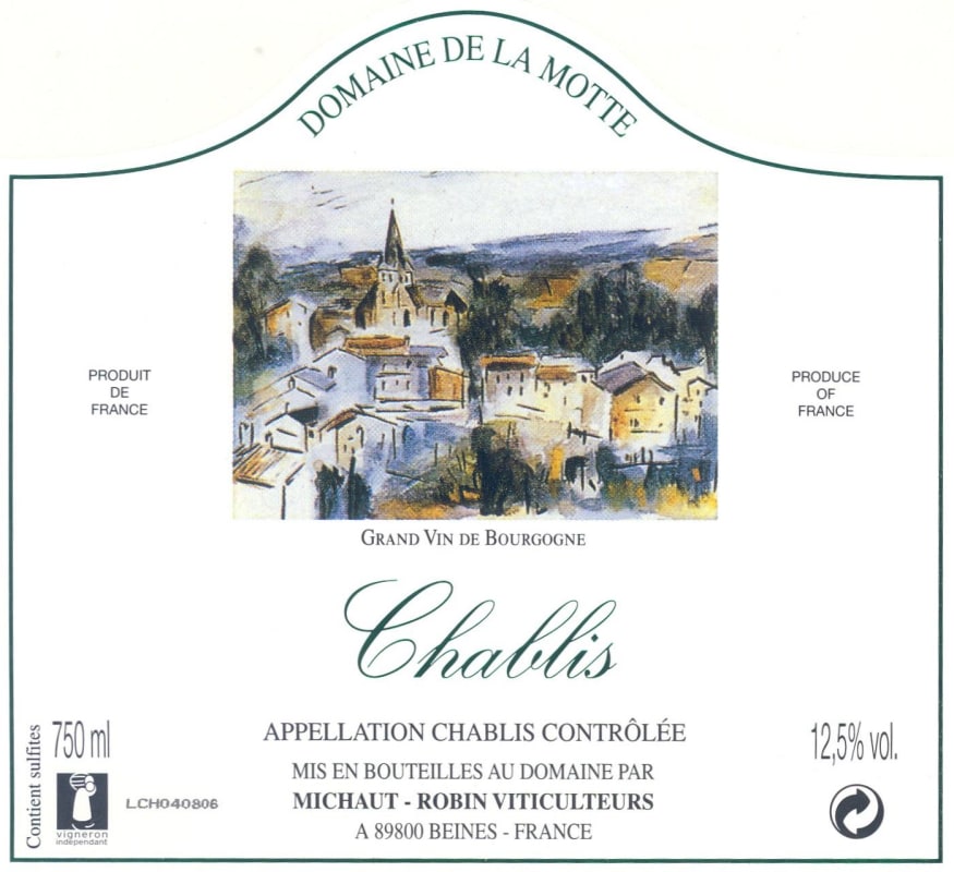 Dom. de la Motte Chablis 2013 Front Label