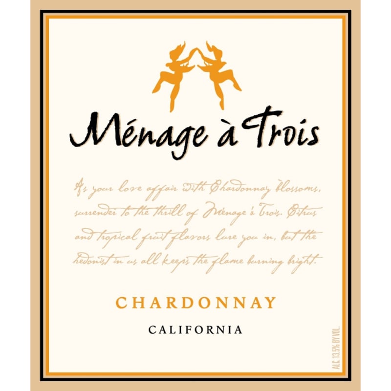 Menage a Trois Chardonnay 2008 Front Label