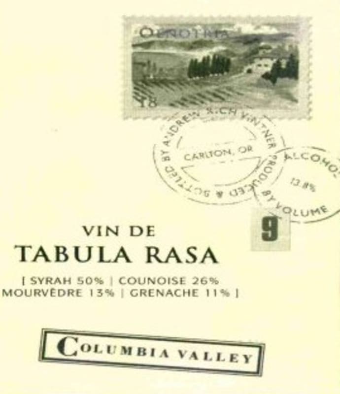 Andrew Rich Tabula Rasa Red 2011 Front Label