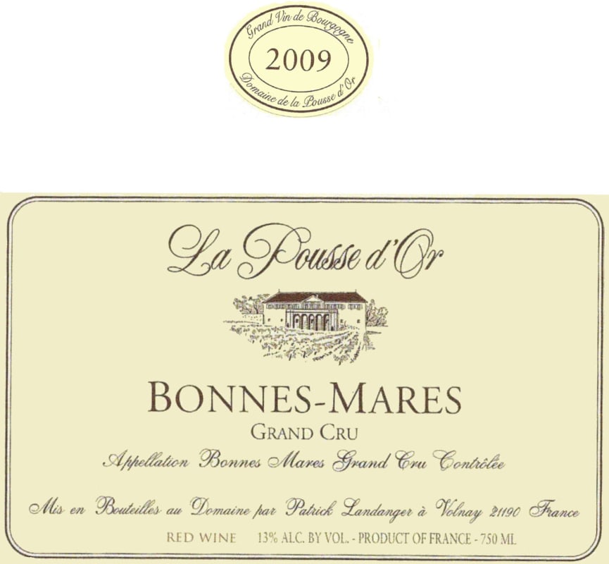 Domaine de la Pousse d'Or Bonnes-Mares Grand Cru 2009 Front Label