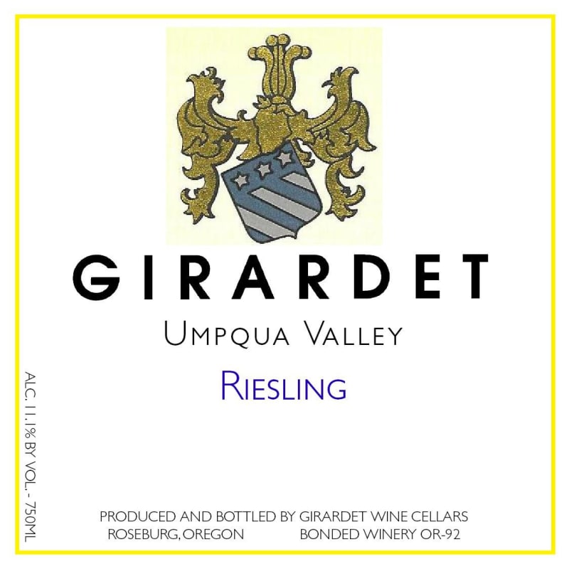 Girardet Riesling 2013 Front Label