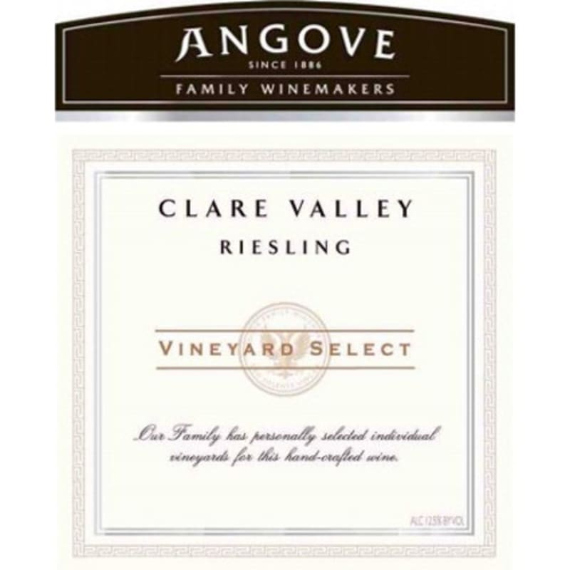 Angove Family Winemakers Clare Valley Vineyard Select Riesling 2008 Front Label