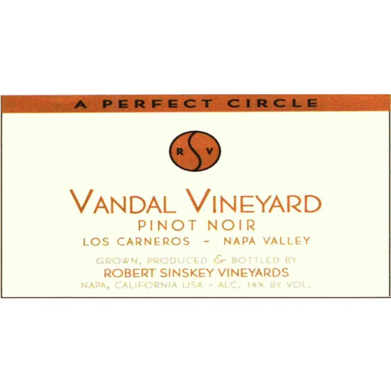 Robert Sinskey Vandal Vineyard Pinot Noir 2007 Front Label