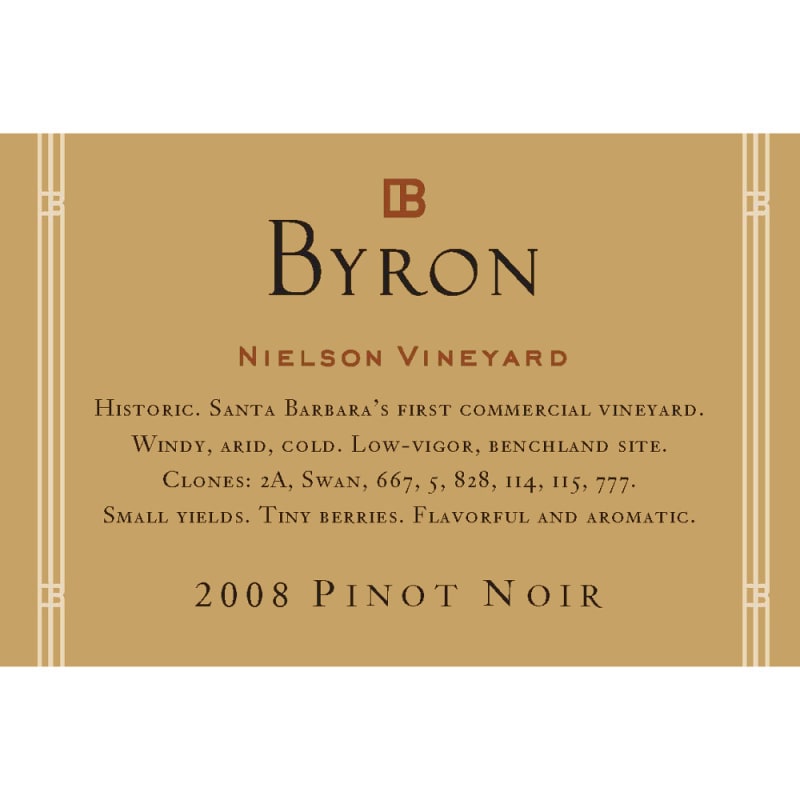 Byron Nielson Vineyard Pinot Noir 2008 Front Label