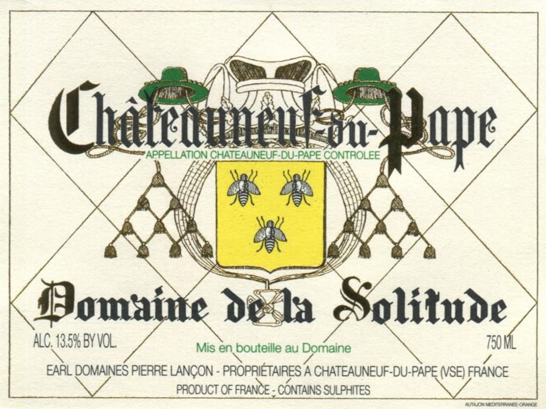 Domaine de la Solitude Chateauneuf-du-Pape Blanc 2013 Front Label
