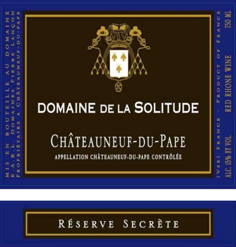 Domaine de la Solitude Chateauneuf-du-Pape Reserve Secrete 2009 Front Label