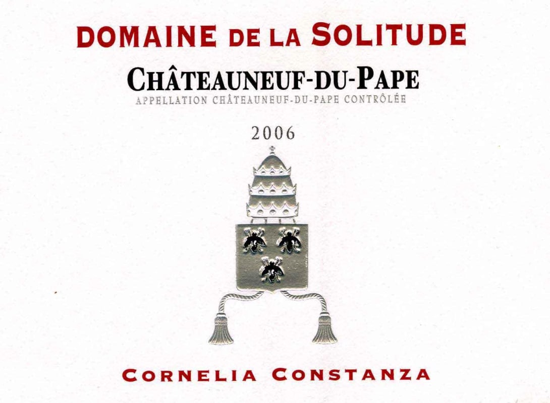 Domaine de la Solitude Chateauneuf-du-Pape Cornelia Constanza 2006 Front Label