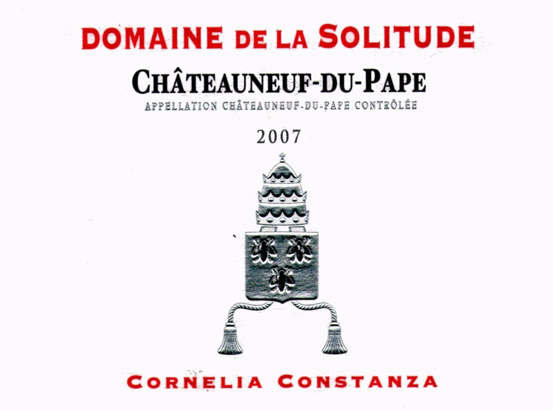 Domaine de la Solitude Chateauneuf-du-Pape Cornelia Constanza 2007 Front Label