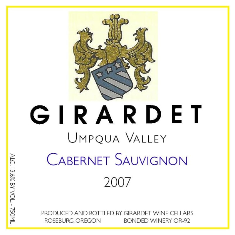 Girardet Cabernet Sauvignon 2007 Front Label
