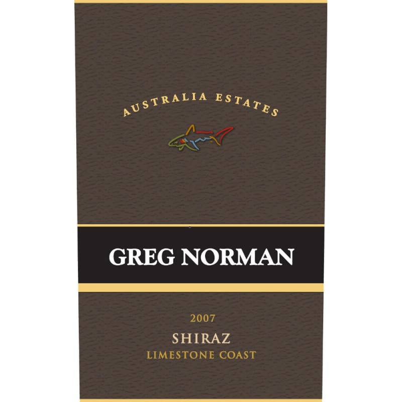 Greg Norman Estates Limestone Coast Shiraz 2007 Front Label