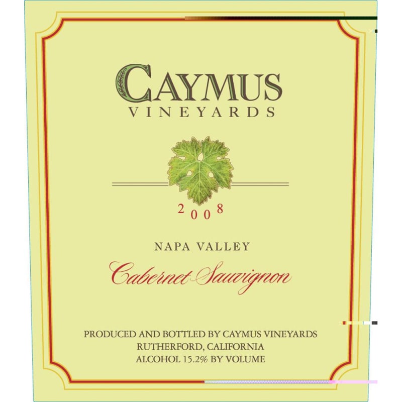 Caymus Napa Valley Cabernet Sauvignon 2008 Front Label