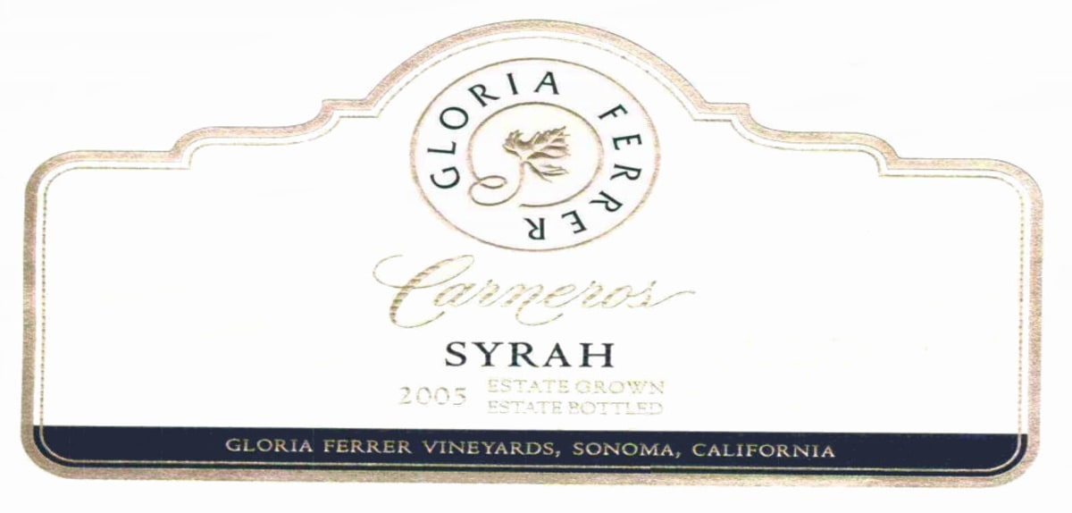 Gloria Ferrer Gloria Ferrer Syrah 2005 Front Label