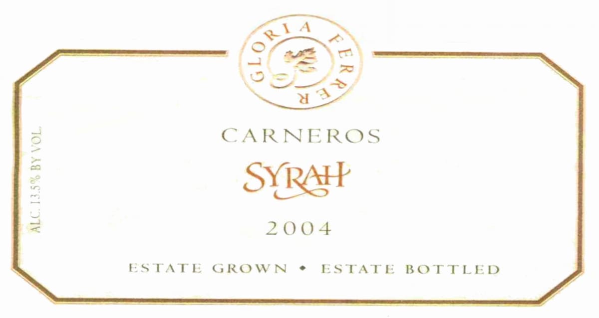 Gloria Ferrer Syrah 2004 Front Label