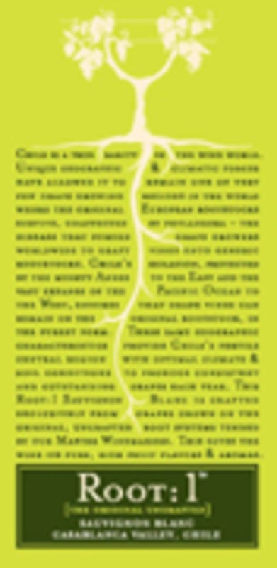 Root:1 Sauvignon Blanc Reserva 2009 Front Label