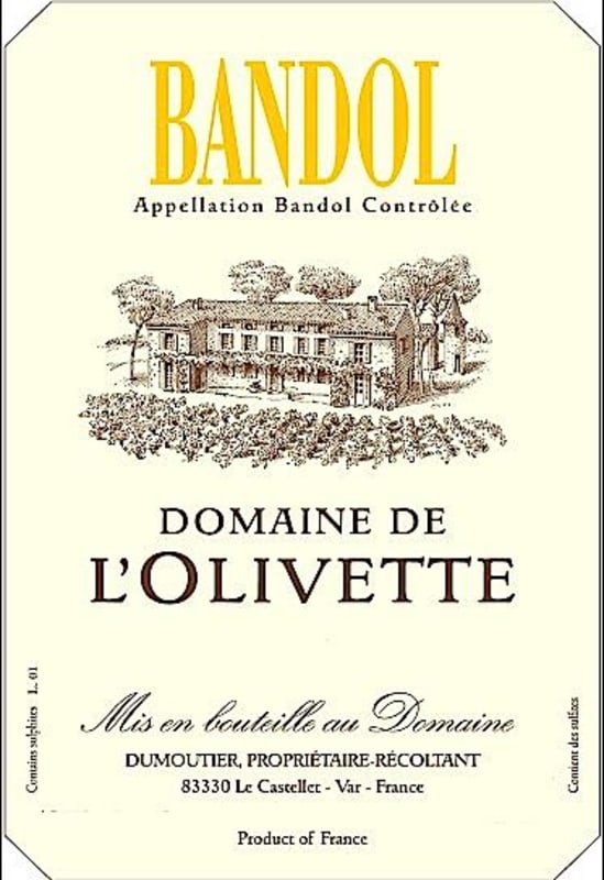 Domaine de l'Olivette Bandol Rose 2009 Front Label