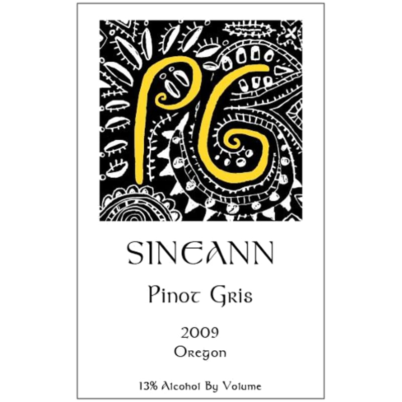 Sineann Pinot Gris 2009 Front Label