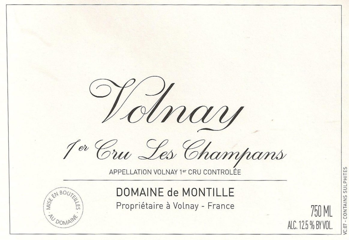 Domaine de Montille Volnay Les Champans Premier Cru 2010 Front Label