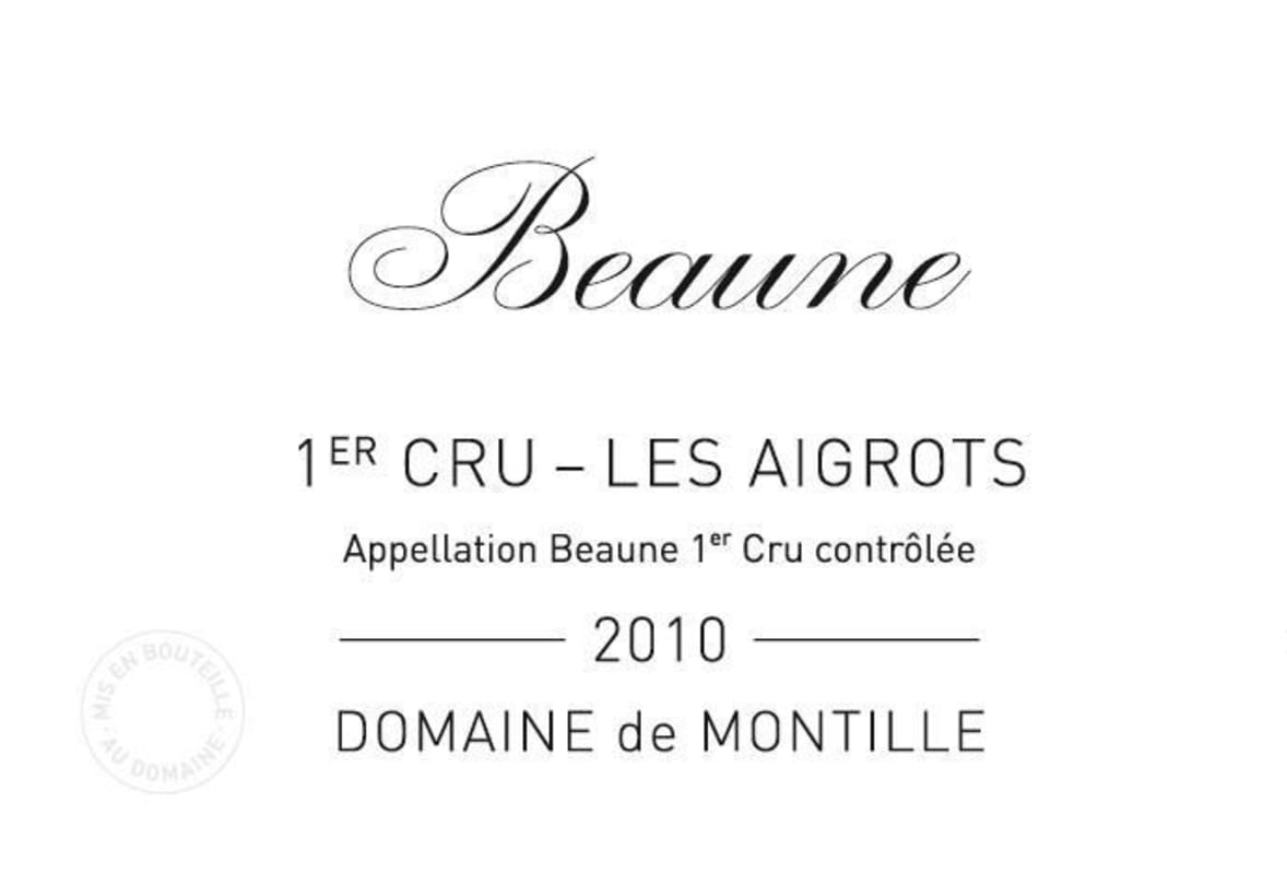 Domaine de Montille Beaune Les Aigrots Blanc Premier Cru 2010 Front Label