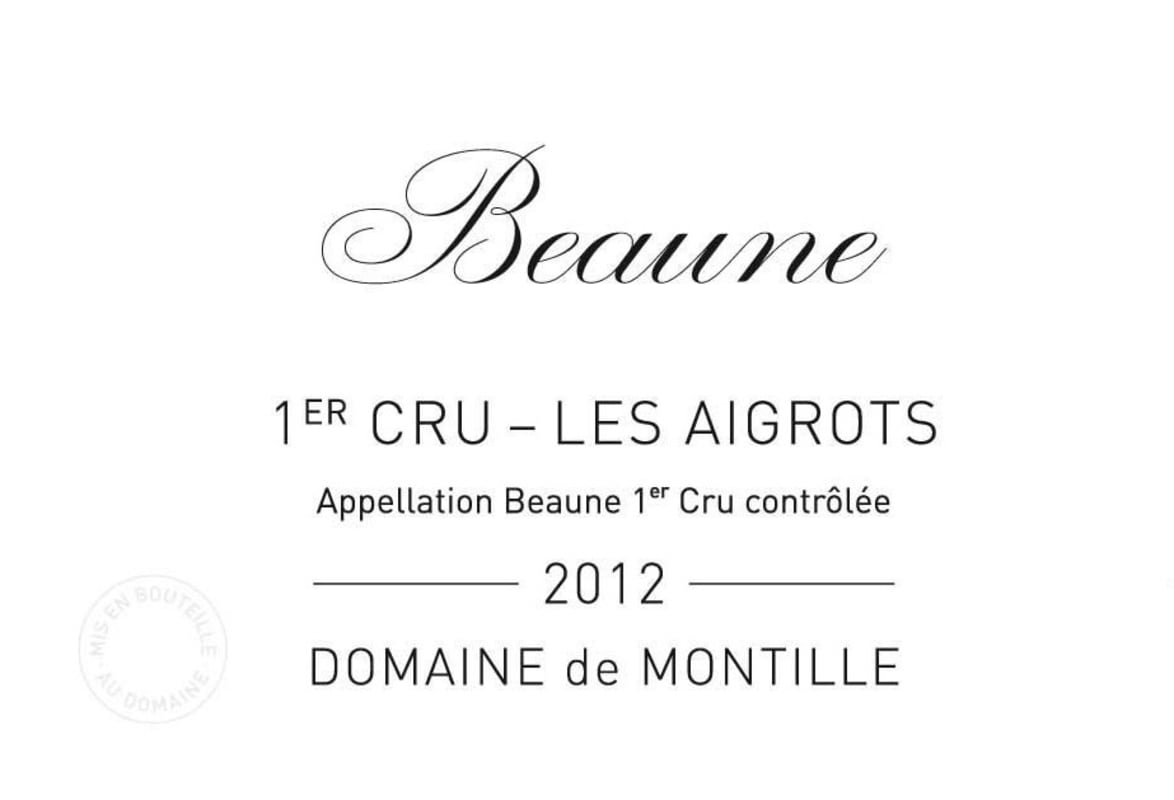Domaine de Montille Beaune Les Aigrots Blanc Premier Cru 2012 Front Label