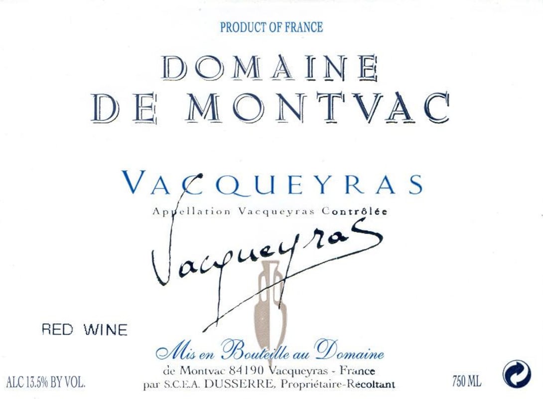 Domaine de Montvac Vacqueyras 2011 Front Label
