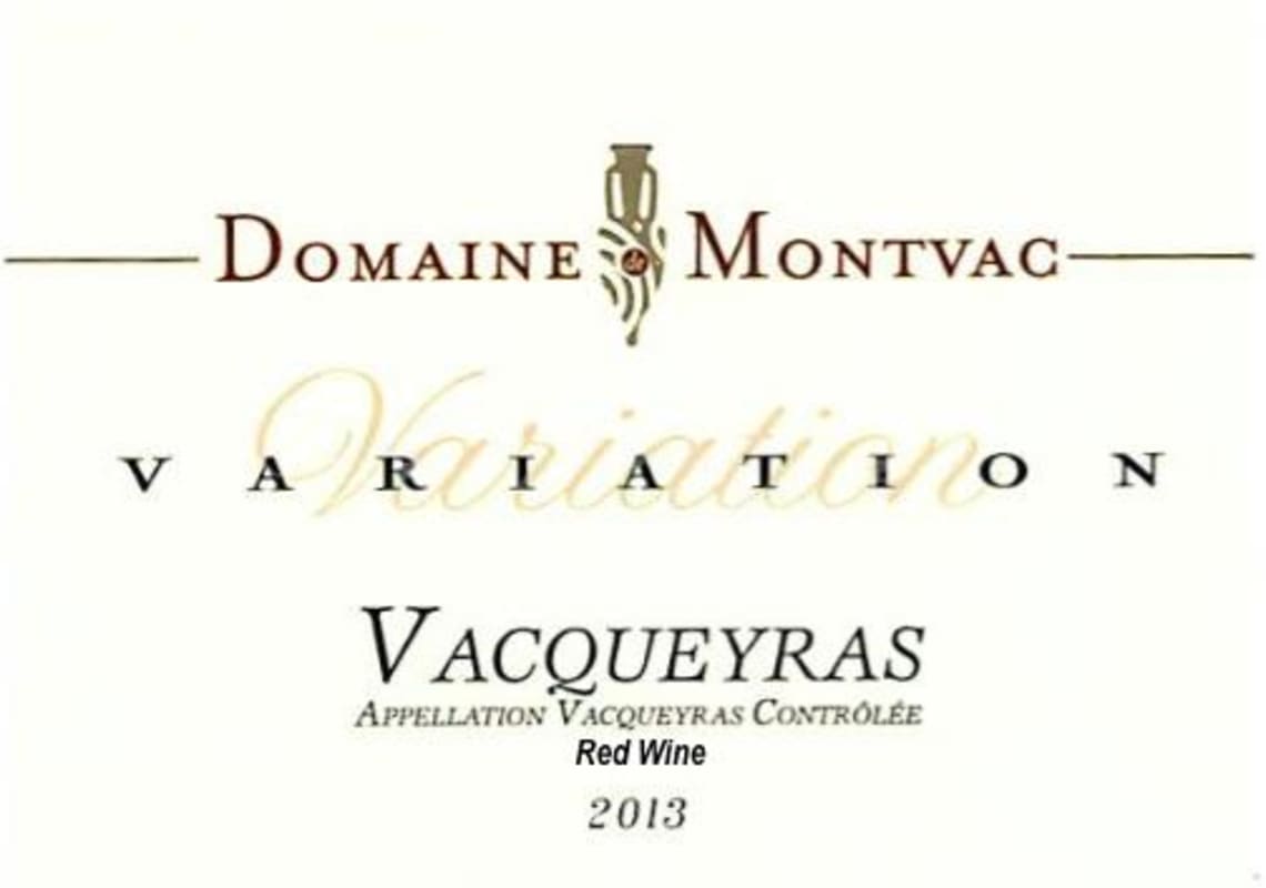 Domaine de Montvac Vacqueyras Variation 2013 Front Label