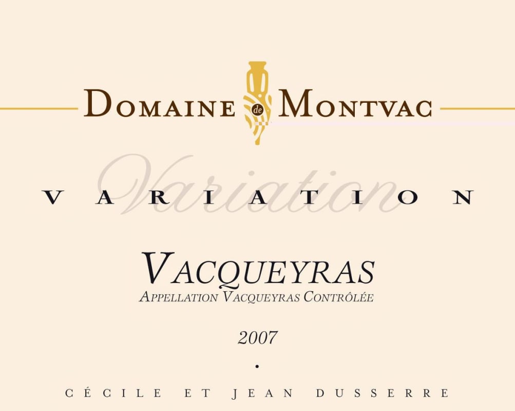 Domaine de Montvac Vacqueyras Variation 2007 Front Label