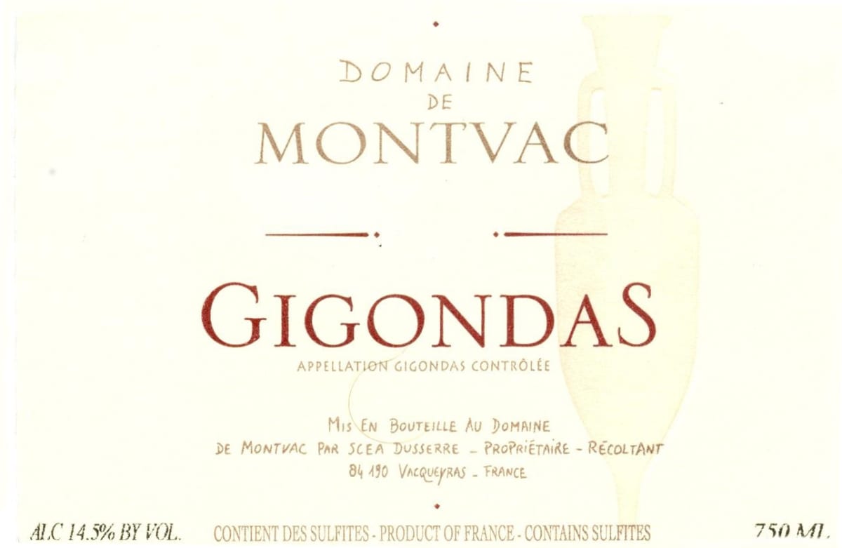 Domaine de Montvac Gigondas 2003 Front Label