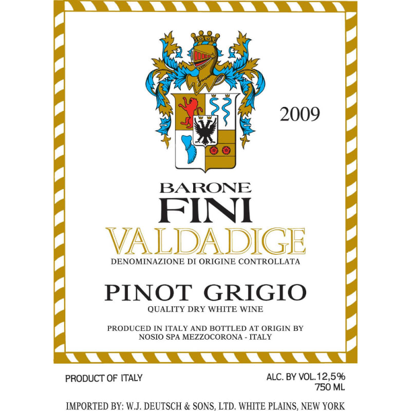 Barone Fini Valdadige Pinot Grigio 2009 Front Label