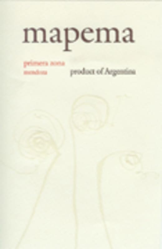 Mapema Primera Zona Malbec 2004 Front Label