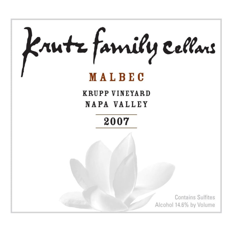 Krutz Family Cellars Krupp Vineyard Malbec 2007 Front Label