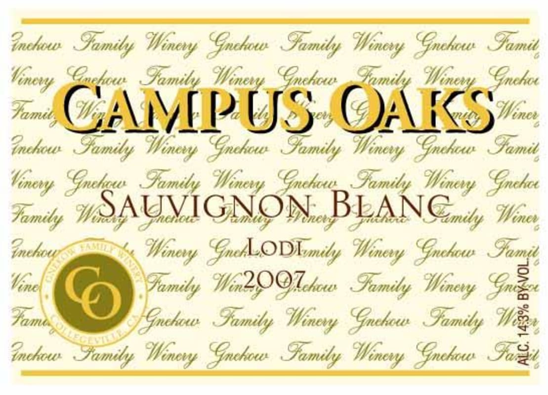 Gnekow Family Winery Sauvignon Blanc 2007 Front Label