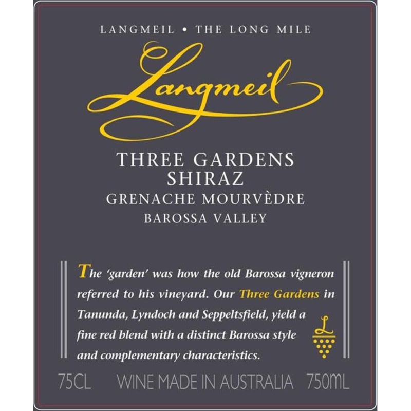 Langmeil Three Gardens SMG 2008 Front Label