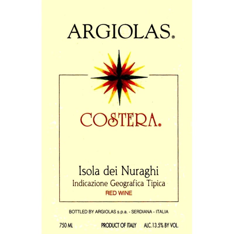Argiolas Costera 2008 Front Label