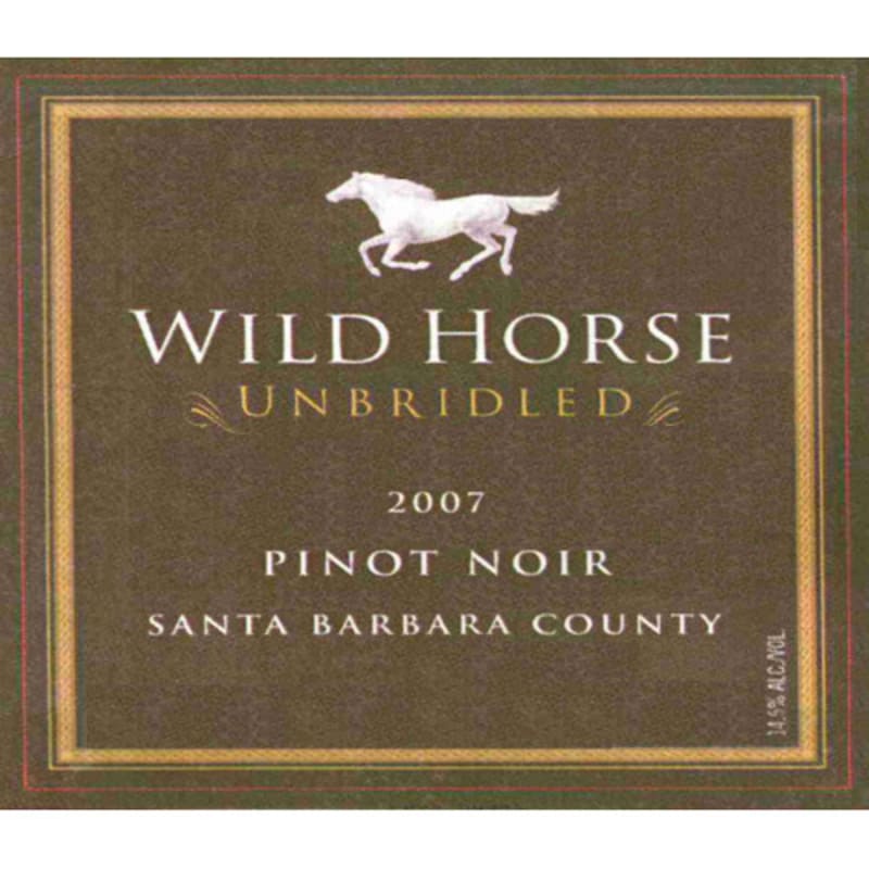 Wild Horse Unbridled Pinot Noir 2007 Front Label