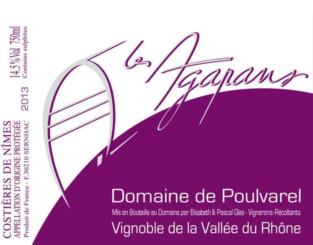 Domaine de Poulvalrel Costieres de Nimes Les Agapans 2013 Front Label
