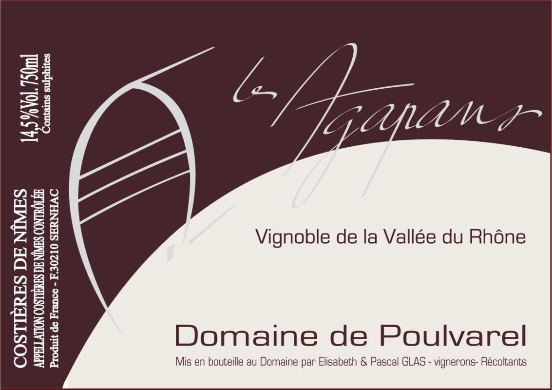 Domaine de Poulvalrel Costieres de Nimes Les Agapans 2012 Front Label