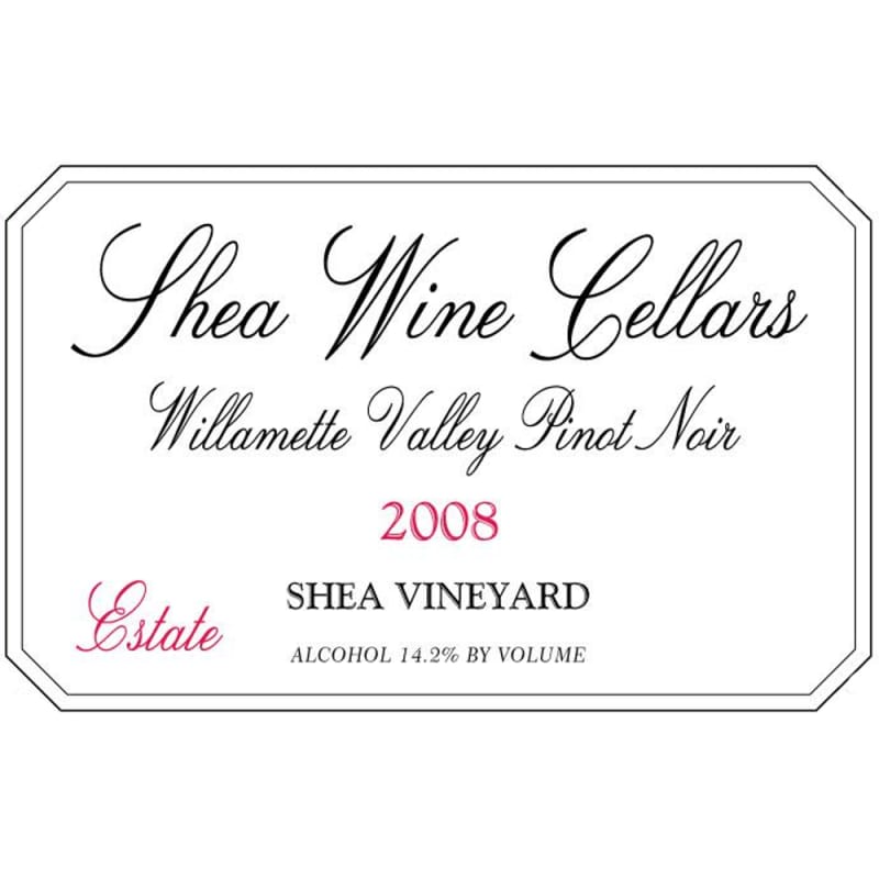 Shea Estate Shea Vineyard Pinot Noir 2008 Front Label